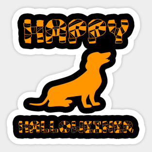 Happy Halloweenie Dachshund Sticker